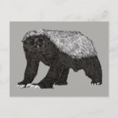 Badass Honey Badger Fearless Attitude Animal Art Briefkaart (Voorkant)