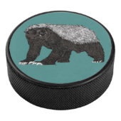Badass Honey Badger Fearless Attitude Animal Art Hockey Puck (3/4)