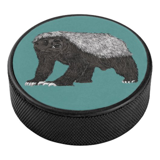 Badass Honey Badger Fearless Attitude Animal Art Hockey Puck (3/4)