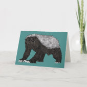 Badass Honey Badger Fearless Attitude Animal Art Kaart (Voorkant)