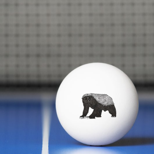 Badass Honey Badger Fearless Attitude Animal Art Pingpongbal (Net)