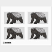 Badass Honey Badger Fearless Attitude Animal Art Rechthoekige Sticker (Vel)