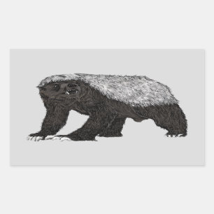 Badass Honey Badger Fearless Attitude Animal Art Rechthoekige Sticker