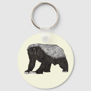 Badass Honey Badger Fearless Attitude Animal Art Sleutelhanger