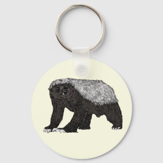 Badass Honey Badger Fearless Attitude Animal Art Sleutelhanger (Voorkant)