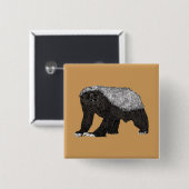 Badass Honey Badger Fearless Attitude Animal Art Vierkante Button 5,1 Cm (Voorkant /achterkant)