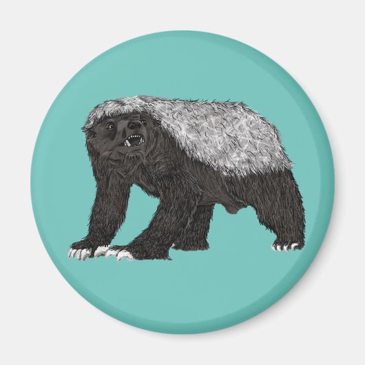 Badass Honey Badger Nasty Attitude Animal Art Magneet (Voorkant)