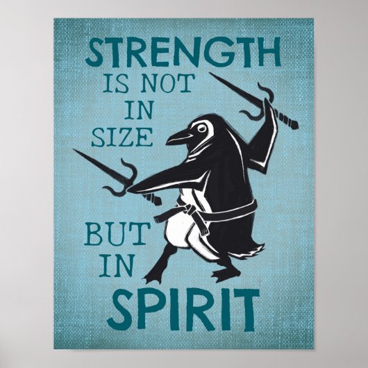 Badass Karate Pinguïn Motivatie Poster (Voorkant)