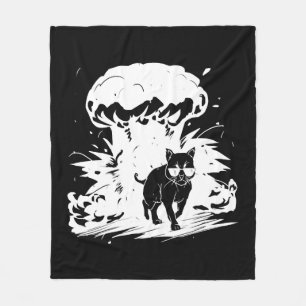 Badass kat met zonnebril die van de e wegloopt fleece deken