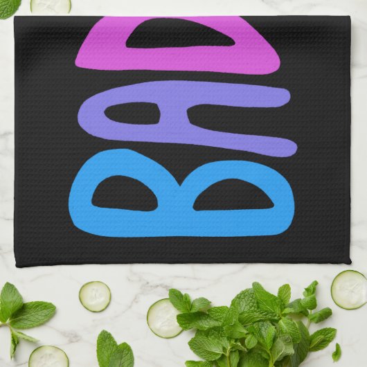 BADASS kleurrijke kool en vun BLACK Theedoek (Gevouwen)