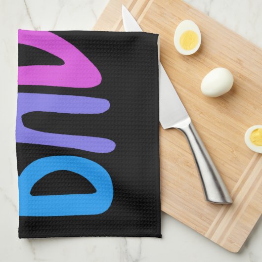 BADASS kleurrijke kool en vun BLACK Theedoek (Quarter Fold)