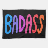 BADASS kleurrijke kool en vun BLACK Theedoek (Horizontaal)