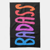 BADASS kleurrijke kool en vun BLACK Theedoek (Verticaal)