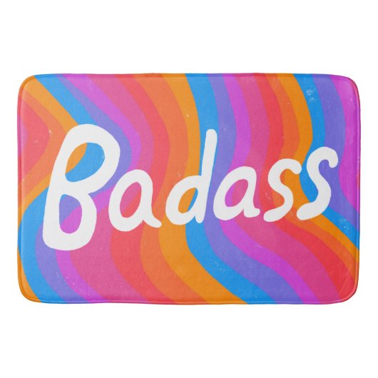 BADASS kleurrijke kool en vun stripes Badmat (Voorkant)