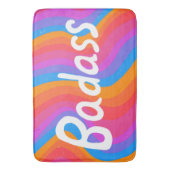BADASS kleurrijke kool en vun stripes Badmat (Voorkant Verticaal)