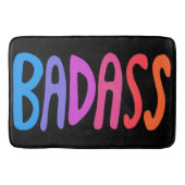 BADASS kleurrijke kool en vun stripes BLACK Badmat (Voorkant)