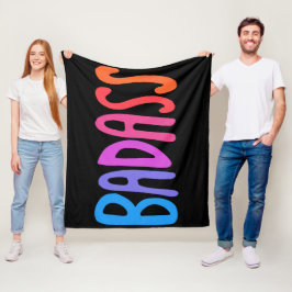 BADASS kleurrijke kool en vun stripes BLACK Fleece Deken