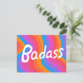 BADASS kleurrijke kool en vun stripes Briefkaart (Staand voorkant)