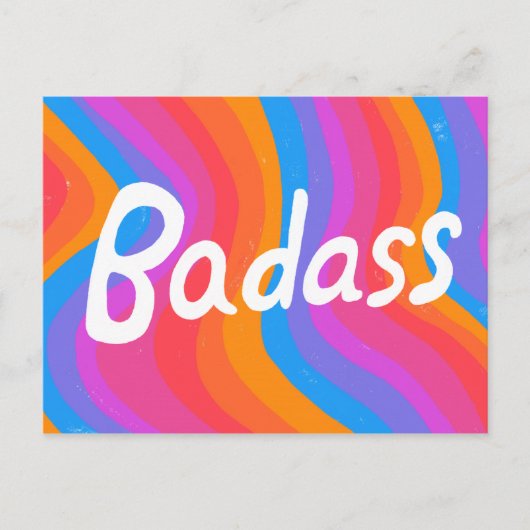 BADASS kleurrijke kool en vun stripes Briefkaart (Voorkant)