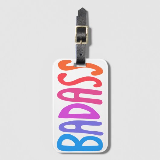 BADASS kleurrijke kool en witte strepen Bagagelabel (Voorkant (verticaal))