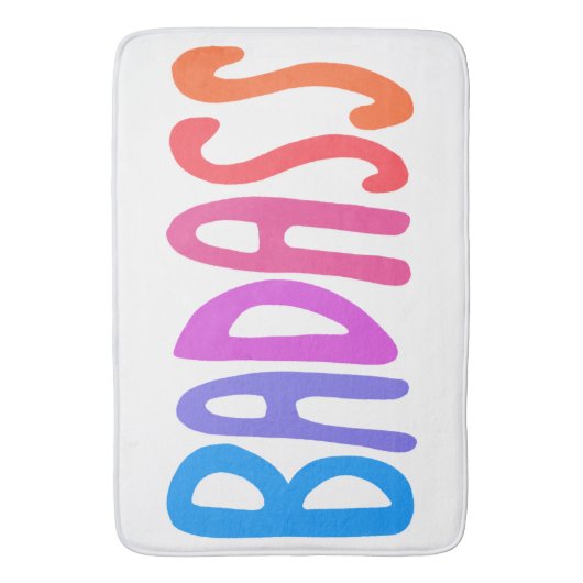 BADASS kleurrijke kool en witte tonijn Badmat (Voorkant Verticaal)