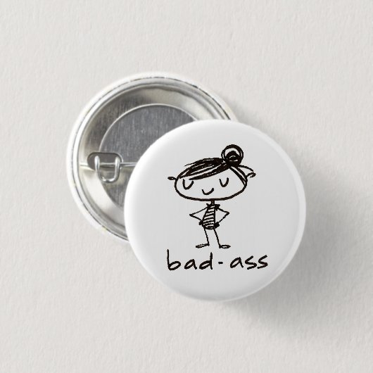 badass-knop ronde button 3,2 cm (Voorkant /achterkant)