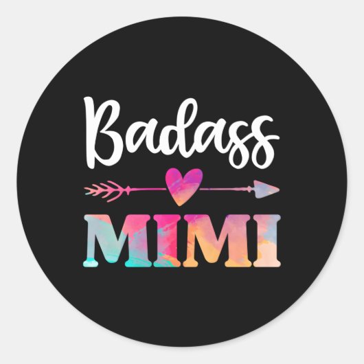 Badass Mimi Sterke Oma Moederdag Voor Ronde Sticker (Voorkant)