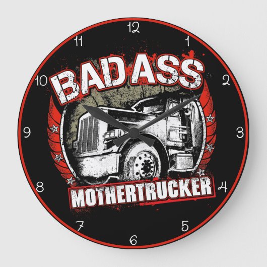 Badass Mothertrucker Grote Klok (Voorkant)