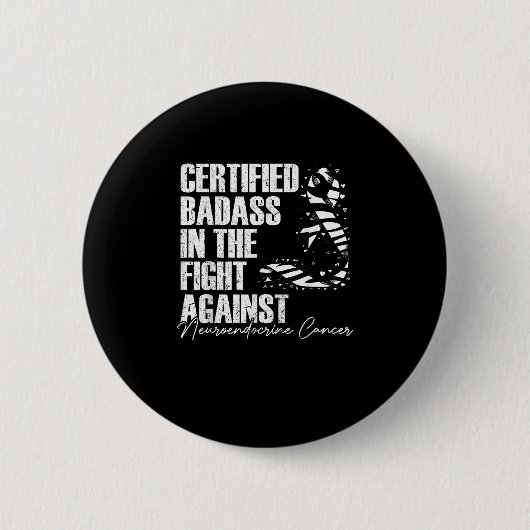 Badass Neuroendocrine Cancer Awareness NET Zebra R Ronde Button 5,7 Cm (Voorkant)