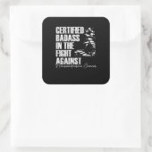 Badass Neuroendocrine Cancer Awareness NET Zebra R Vierkante Sticker (Tas)