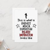 Badass, Ninja, Superstar, Pilates Instructor Kaart (Voorkant / Achterkant in situ)
