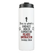 Badass, Ninja, Superstar, Pilates Instructor Thermosbeker (Voorkant)