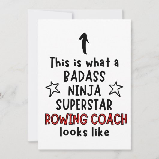 Badass, Ninja, Superstar, roeibus Kaart (Voorkant)