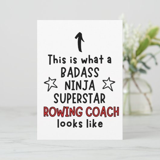 Badass, Ninja, Superstar, roeibus Kaart (Staand voorkant)