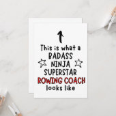 Badass, Ninja, Superstar, roeibus Kaart (Voorkant / Achterkant in situ)