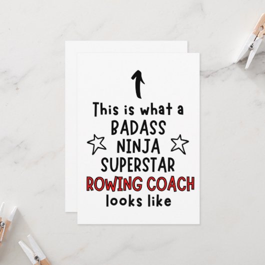 Badass, Ninja, Superstar, roeibus Kaart (Voorkant / Achterkant in situ)