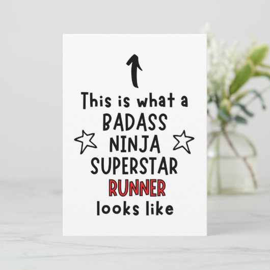 Badass, Ninja, Superstar, Runner Kaart (Staand voorkant)
