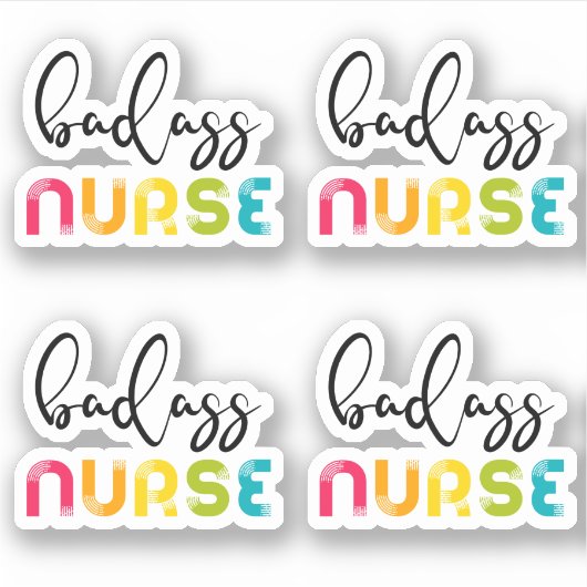 Badass Nurse Sticker (Voorkant)