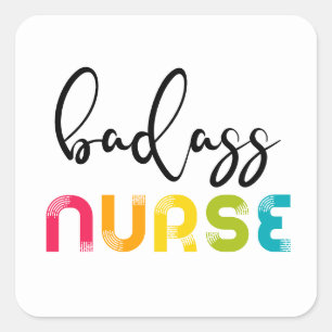 Badass Nurse Vierkante Sticker