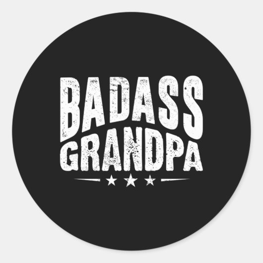 Badass opa Geweldige grootouder opa Ronde Sticker (Voorkant)