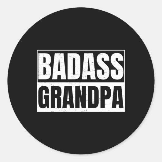 Badass opa voor een opa ronde sticker (Voorkant)