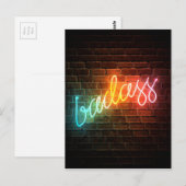 Badass Rainbow Neon Sign Briefkaart (Voorkant / Achterkant)