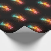 Badass Rainbow Neon Sign Cadeaupapier (Hoek)