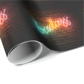 Badass Rainbow Neon Sign Cadeaupapier (Rol Hoek)