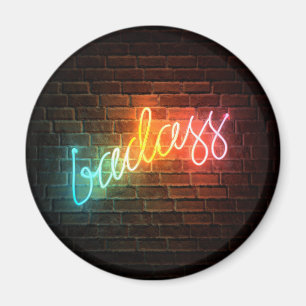 Badass Rainbow Neon Sign Magneet