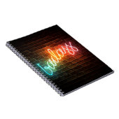 Badass Rainbow Neon Sign Notitieboek (Rechterzijde)