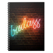 Badass Rainbow Neon Sign Notitieboek (Voorkant)