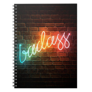 Badass Rainbow Neon Sign Notitieboek