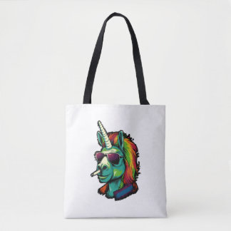 Badass regenboog eenhoorn tote bag