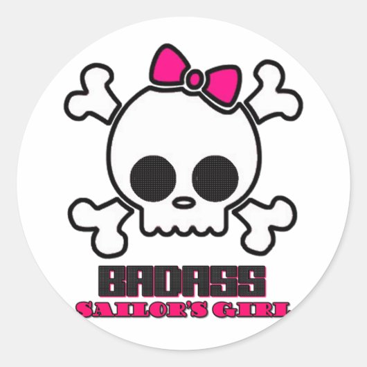 Badass Sailor's Girl Ronde Sticker (Voorkant)